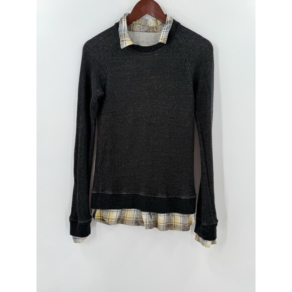 American Colors by Alex Lehr Faux Interior Flannel Button Down Sweatshirt Size S - Picture 1 of 12